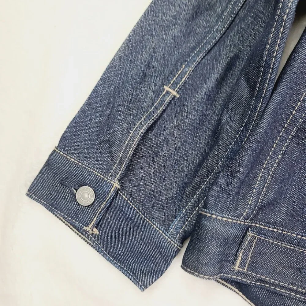 Levi's Men's Solid Dark Blue Spread‎ Collar Denim Relaxed Trucker Jacket Size XL - Picture 4 of 12